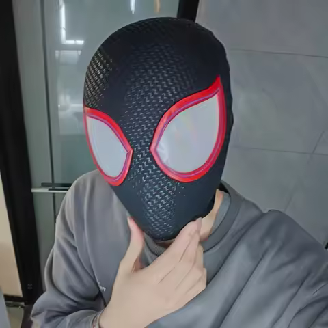 New Miles Morales Spiderman Mask With Faceshell & Lenses 1:1 3d Handmade Cosplay Mask Spider-Man: In