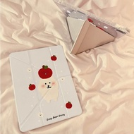 Cartoon Cartoon Bear iPad Pro 11-inch Tablet PC Protective Case 8/9/10th Generation Air 7/6/5 Bend-p