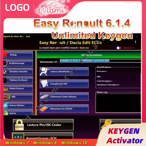 Easy Ren/ault 6.1.4 Key Maker Dacia Edit Ecu for Renault Programmer Clear Crash Airbag Card Keys UCH