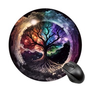 Life Tree Round Mouse Pad, Cute Mouse Pad, Anti-slip Rubber Base Mouse Pad, Small Size 7.87 x 7.87 x