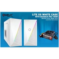 Inplay Lite X6 White Case | With GS250LK PSU 750W | Micro ATX, Mini ATX [fan not included]