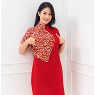 Promo Maternel Dress busui Imlek Shanghai - Fen batik red gold Murah