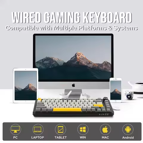 AJAZZ AK820 MAX Wired HE Effect Magnetic Switch Gaming Keyboard Gasket Structure Full-Key Hot-swappa