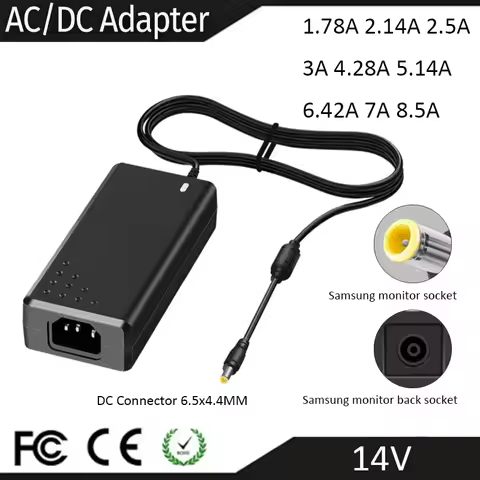14V 1.78A 2.14A 2.5A 3A 4.28A 5.14A 6.42A 7A 8.5A AC Adapter 25W 30W 35W 42W 60W 72W 90W For Samsung