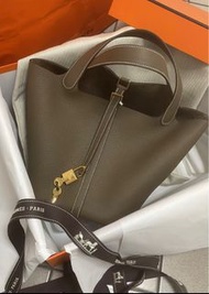 Hermes Picotin 22 etoupe gold 大象灰金 P22鼠尾草金扣菜籃子｜H060991CC18｜全新正版正貨