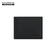 DAPPER กระเป๋าสตางค์ หนังแท้ Carbon Fiber Slim Billfold Wallet สีดำ