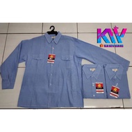 Baju Kerja Cotton Lengan Panjang Biru Golden Horse/BAJU KERJA KEBUN