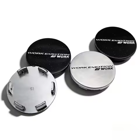 4pcs W Work Emotion Logo Emblem Badge Car Wheel Center Caps 51MM Clip 46MM Rim Hubcaps Dust Cover Wh