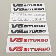 2pcs 3D ABS Car Letter Logo V8 BITURBO Sticker Fender Side Badge Emblem Decal For Mercedes Benz G63 