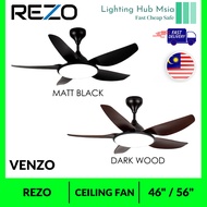 REZO CEILING FAN 46'' / 56" BLADE REMOTE LED DC VENZO
