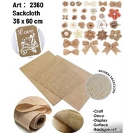 Sackcloth 36x60cm sack cloth jute hessian berlap cloth fabric #kain guni #麻布 粗麻布 craft art decoratio
