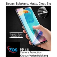 [ZOS] Anti-Scratch Hydrogel Tecno Camon 11 12 15 CM C9 CC7 Air Pro Full Covered Front Rear Clear Blu