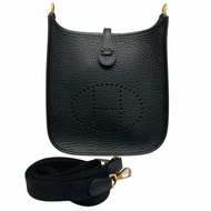 HERMES 愛馬仕 K刻 MINI EVELYNE 16 黑色 金釦