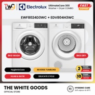 [Secure Delivery] COMBO Electrolux 8KG Front Load Washer EWF8024D3WC + 8KG Electrolux Venting Dryer 