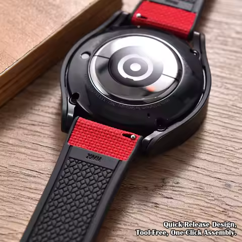 22mm 24mm FKM Rubber Strap Canvas Grain Mixed Material Quick Release Waterproof For Dive Watches Rep