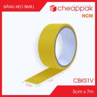 CBKS1V - Combo of 6 rolls of Simili tape, size 5cm x 7m - Yellow - Book spine tape -C.BKS1V