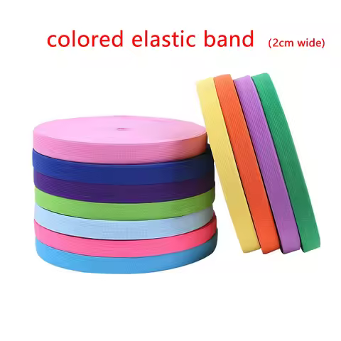 9M 2cm Color Knitted Elastic Band Rubber Elastic Band High Elasticity Waistband Luggage Clothing Sew