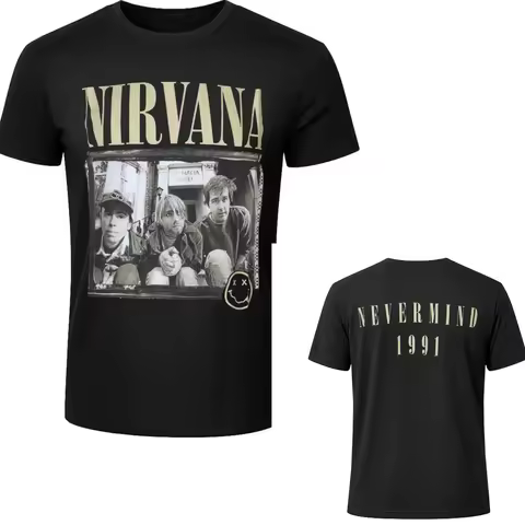Hot Nirvana Graphic Cotton Band T-shirt Unisex Summer Short Sleeve Fashion Brand Tee Luxury Casual V