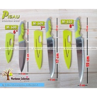 Stainless Steel Kitchen Knife with Sheath / Meat Knife Green Sheath Knife 6", 7", 8" Inch