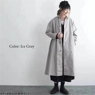 日本 Bliss Bunch 灰色棉質 長身 鈕扣 外套