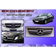 MERCEDES BENZ W212 '10 E63 LOOK FRONT GRILLE DEPAN BUMPER GRILLE GRILLES WITH LOGO CAR BODYKIT