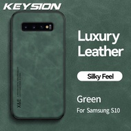KEYSION เคสหนังสุดหรูสำหรับ Samsung S10 Plus S10 + S9 S10e + S8 Plus เคส Galaxy หลังโทรศัพท์ซิลิโคนกันกระแทก9 8
