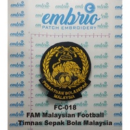 Embroidered Jogja FC-018 Patch FAM Malaysian Football Embroidered Logo Malaysian Football National T