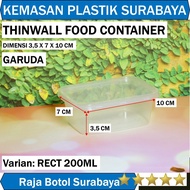 Thinwall Rect 200ml straight200 Rectangle Garuda Square 200 ML straight200ml plastic food container 