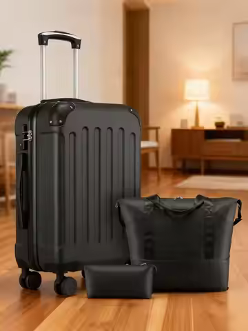 3 IN 1 Luggage Set for Men & Women, Airline Approved 22x14x9 Carry On Luggage, Fashion Hardshell Sui