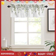 [Stock] Sage Green Curtain Valance for Windows Watercolor Eucalyptus Leaf Rod Pocket Valance Window Treatments Plant Leaves Easy to Use 137x45cm