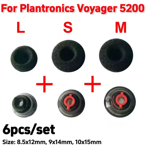 For Plantronics Voyager 5200 Replacement Memory Foam Earplug Ear Tips Earmuffs Set Silicone In-Ear E