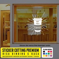 Cafe Glass Wall Stickers Coffee Quotes Coffee Shop Sticker Cutting 2