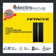 HITACHI 509L MULTI DOOR FRENCH BOTTOM FRIDGE R-W635P4MS - GBK (GLASS BLACK)