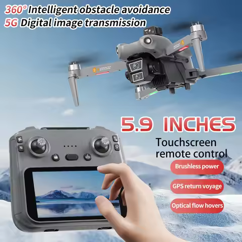8K GPS Brushless Aerial 5.9In Screen Remote Control Quadcopter 3KM 360° Obstacle Avoidance Optical F