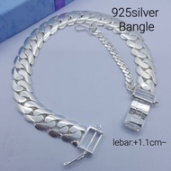 (TP 300)Original 925 silver Bangle For Men  Perak tulen 925 gelang lelaki