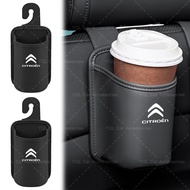 Leather Car Seat Storage Bag Portable Car Hook Cup Holder Bag for Citroen C1 3 6 BX CX GT C4 C5 Cact