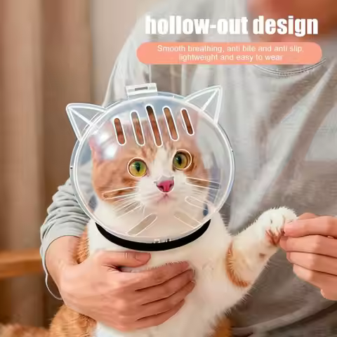 Cat Bathing Helmet Cat Grooming Muzzle Cat Bubble Muzzle Helmet Transparent Breathable Pet Hood Bite