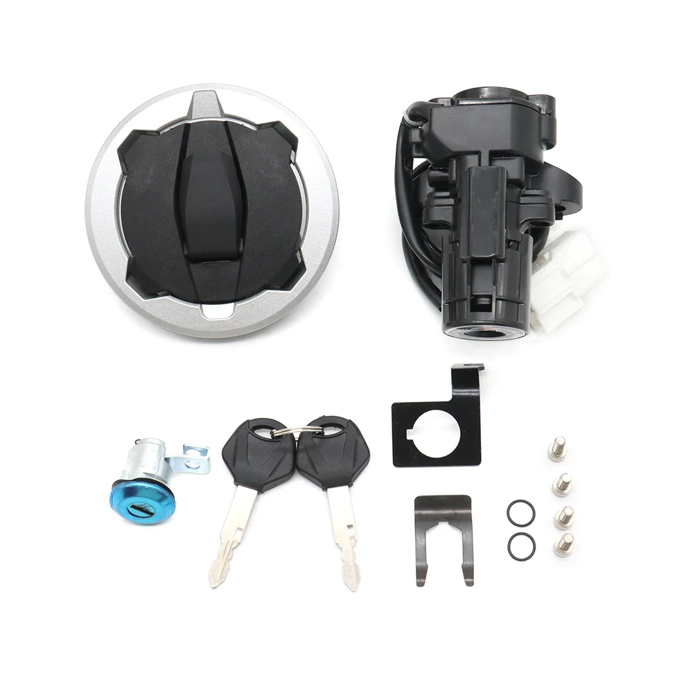 ชุดล็อคที่นั่งฝาปิดครอบแก๊สเชื้อเพลิงสวิทช์ไฟจุดระเบิดจักรยานยนต์สำหรับ KAWASAKI NINJA400 EX 400 Z 4