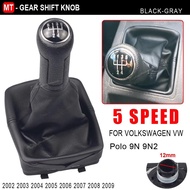 Gear Shift Knob Lever Shifter Leather Gaitor Boot For VW Polo 9N 9N2 2002 2003 2004 2005 2006 2007 2