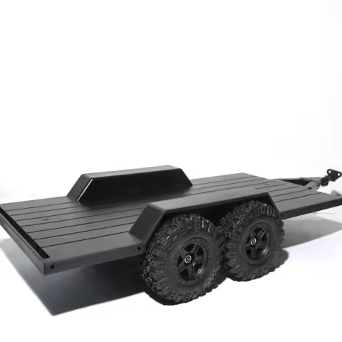 GLOBACT RC 1/18 Trailer for Hauling Behind Car Flat Bed Vehicle Trailer for 1/18 RC Crawler Axial SC