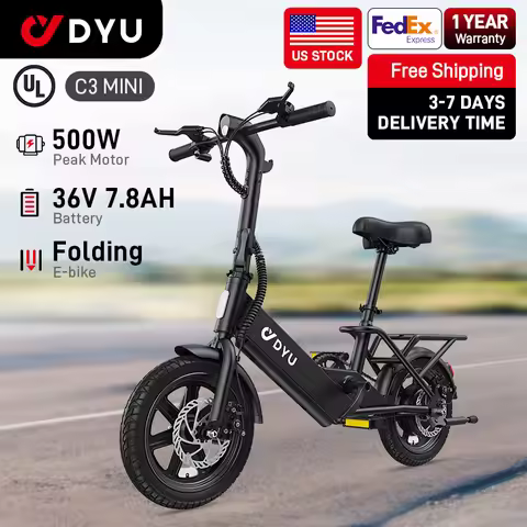 【1 Year Warranty】DYU C3 14 inch Electric Bicycle Peak 500W Motor 36V7.8AH Lithium Battery Electric B