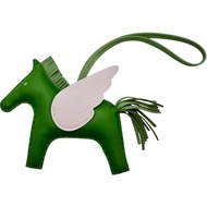 愛馬仕 Rodeo MM 飛馬包飾，其他配件，Anjo Milo 皮革，絲蘭綠/板球綠/淡紫，女士 [二手]