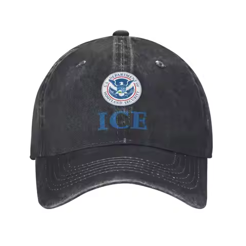 United States Immigration and Customs Enforcement Baseball Cap Sun Print Washed Trucker Hat Female M
