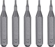 HARFINGTON 5pcs T3 Torx Screwdriver Bit 5/32" Hex Shank 28mm/1.1" Length Magnetic Star 6 Point Head