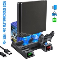 【Limited Stock Available】 Ps4 Play Station 4 Pro Cooling Stand With 2 Gamepad Charging Dock 12 Video Games Support For 4 S Accessories