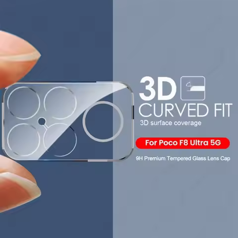 PocoF8Ultra Case Clear 3D Curved Tempered Glass Camera Protector For Xiaomi Poco F8 Ultra F 8 Pro 5G