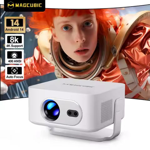 Magcubic Auto Focus Android 14 4K Projector 400ANSI 8K Native 720P HY300Max With Wifi6 BT5.4 Allwinn