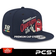 Premium Men Snapback Cap Hat Topi Lelaki Dewasa KYLE BUSCH #18 M&M AWESOME NEW ERA Ready Stock Malay