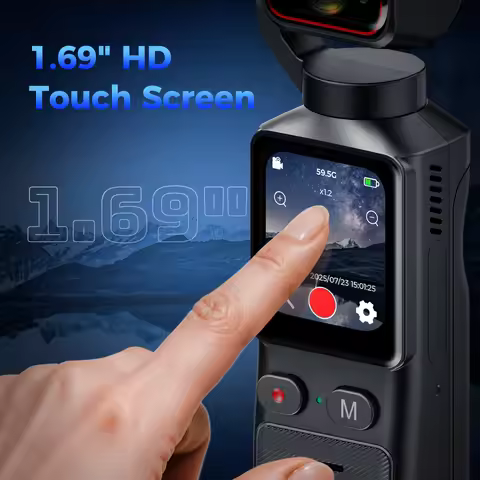 NCZOBOE 4K Handheld action camera 1.69“ touchscreen,4K Pocket camera Video recording camera, Recharg