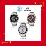 EF-334D-1A/ 5A/ 7A ORIGINAL CASIO EDIFICE MAN STEEL BAND JAM LELAKI WR100M(2YRS WARRANTY)